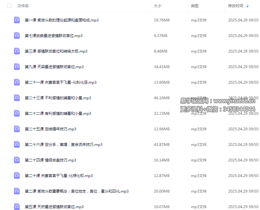 猪猪金水 紫微斗数情感专题 音频 26集
