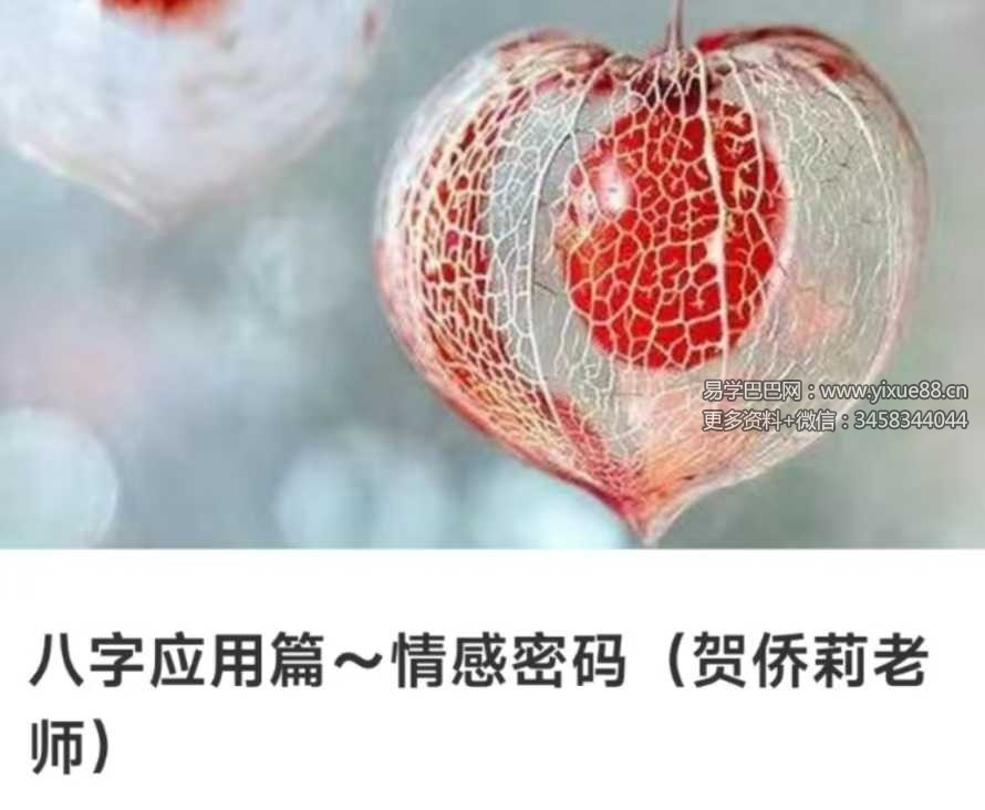 贺侨莉 八字应用篇 情感密码87集视频
