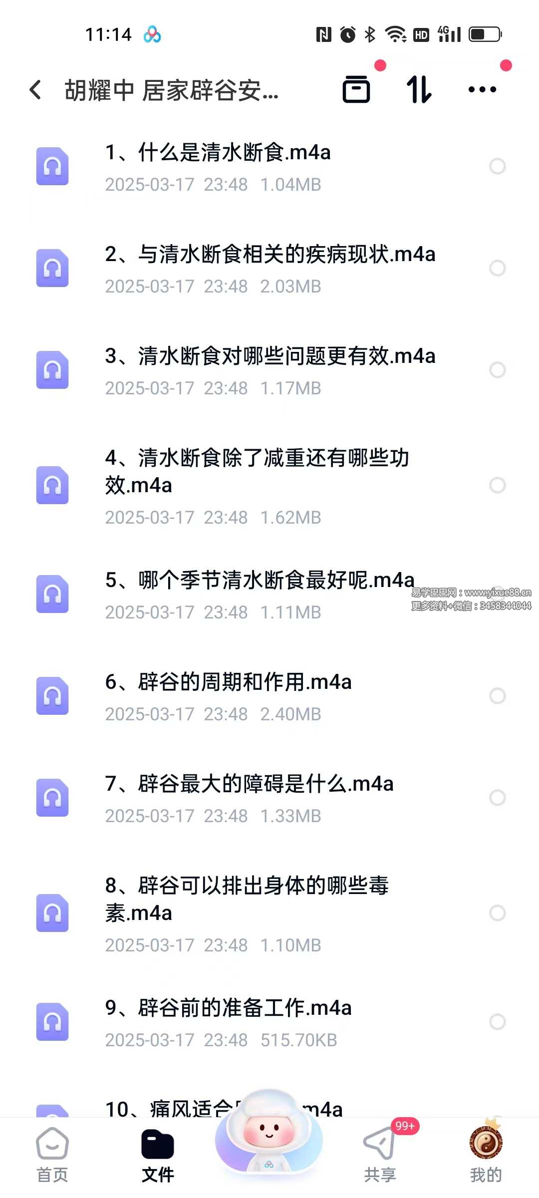 胡耀中 居家辟谷安全问答16节录音